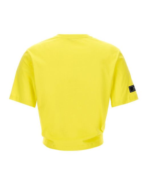 Versace Yellow Logo Crop T-shirt