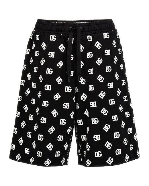 Dolce & Gabbana Black Cotton Bermuda Shorts for men