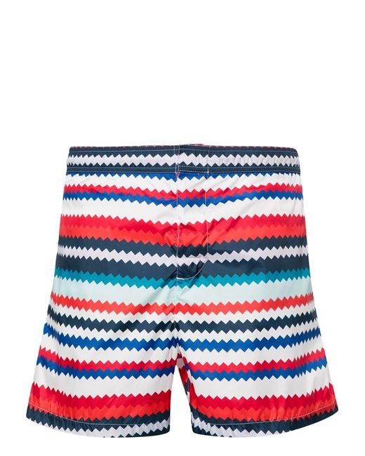Missoni Red Swimsuit With Zigzag Print for men
