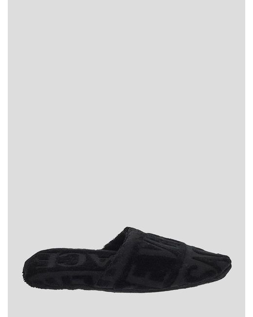 Versace White Home All-Over Logo Slippers