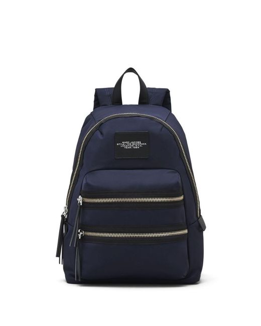 Marc Jacobs Blue The Medium Logo-appliqué Backpack