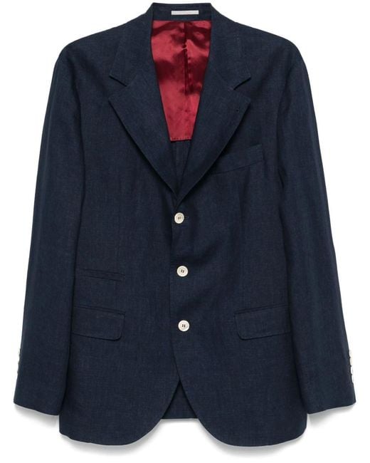 Brunello Cucinelli Blue Deconstructed Jacket For for men