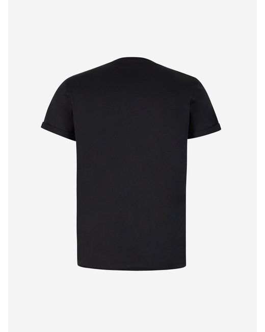 Saint Laurent Black Cotton Logo T-Shirt for men