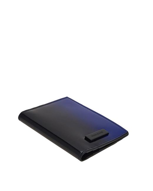 Ferragamo Blue Dual Tone Credit Card Holder for men