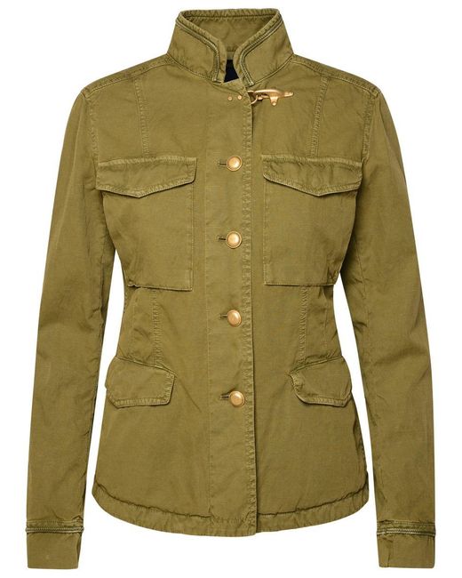 Fay Green 'Sahariana' Linen Blend Jacket