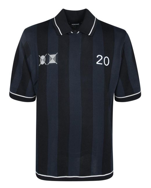 Jacquemus Blue Patterned Polo for men