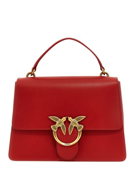Pinko Love One Top Handle Hand Bags Red