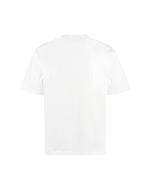 Palm Angels White Cotton Crew-neck T-shirt for men