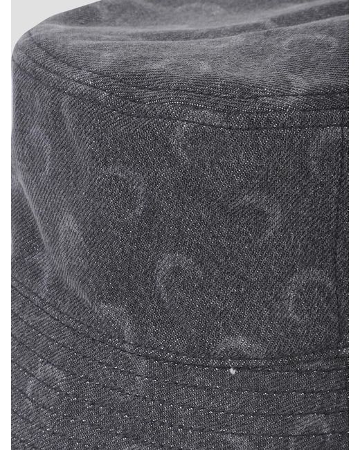 MARINE SERRE Gray Moon Laser Denim Bucket Hat