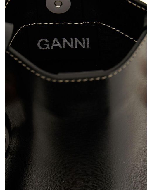 Ganni Black 'small Banner' Crossbody Bag
