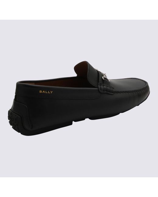 Bally Black And Palladium Suede Loafers for men