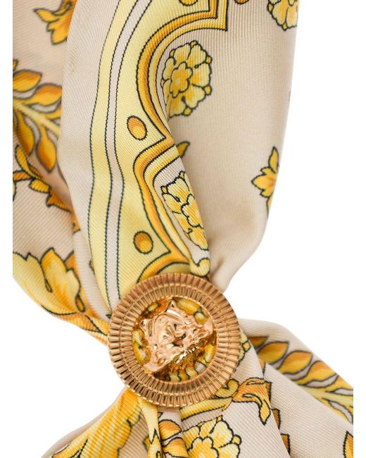 Versace Metallic And Scarf With Barocco Print And Medusa Detail In for men