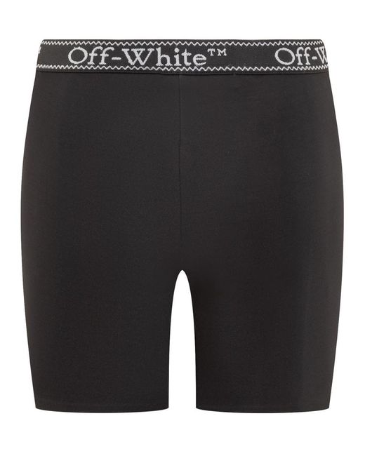 Off-White c/o Virgil Abloh Black Short Shorts With Logo Band