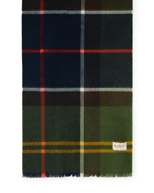 Barbour Green 'Rosefield' Wool Scarf