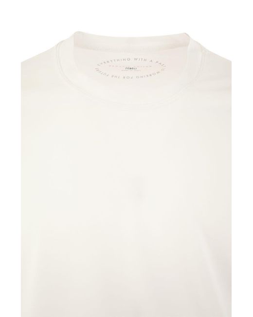 Fedeli White Long-sleeved Cotton T-shirt for men