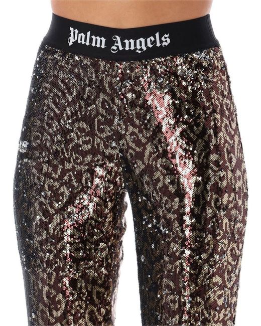 Logo Tape Flare Sweatpants in black - Palm Angels® Official