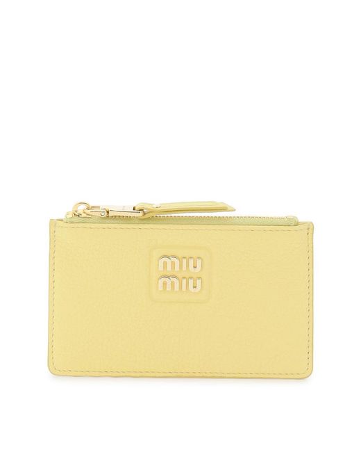 Miu Miu Yellow Madras Cardholder