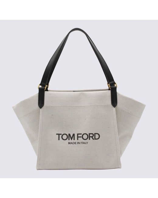 Tom Ford Multicolor Rope And Black Canvas And Leather Tote Bag