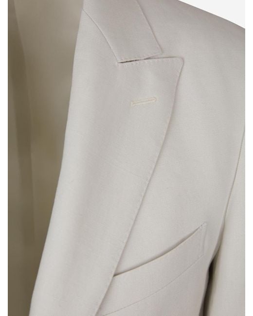 SCABAL® Gray Plain Linen Suit for men