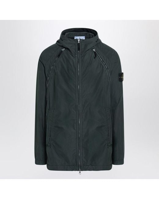 Stone Island Green Juniper Rainproof Canvas Jacket for men