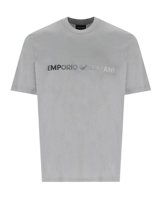 Emporio Armani Gray T-Shirt With Logo for men