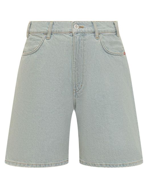 AMISH Gray Jeans Bermuda Shorts for men