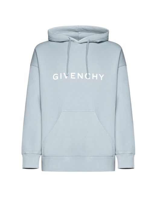 Givenchy Logo Cotton Hoodie in Blue for Men Lyst Australia