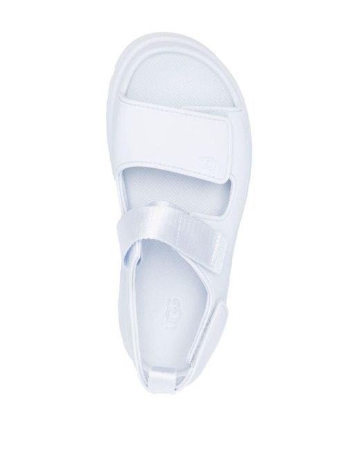 Ugg White Goldenglow Logo-Embossed Sandals