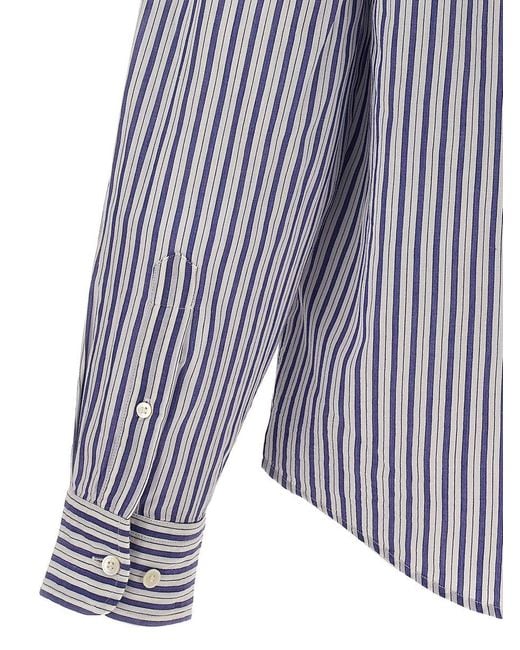 Isabel Marant Blue Jasolo Striped Cotton Shirt for men