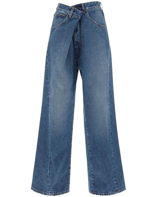DARKPARK Blue 'ines' Baggy Jeans With Folded Waistband