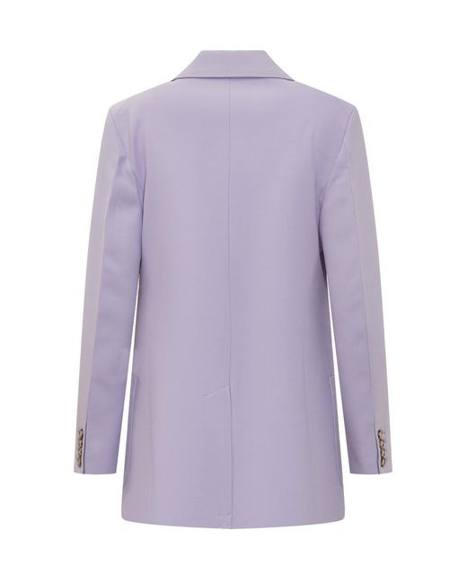 Victoria Beckham Purple Single-Breasted Blazer