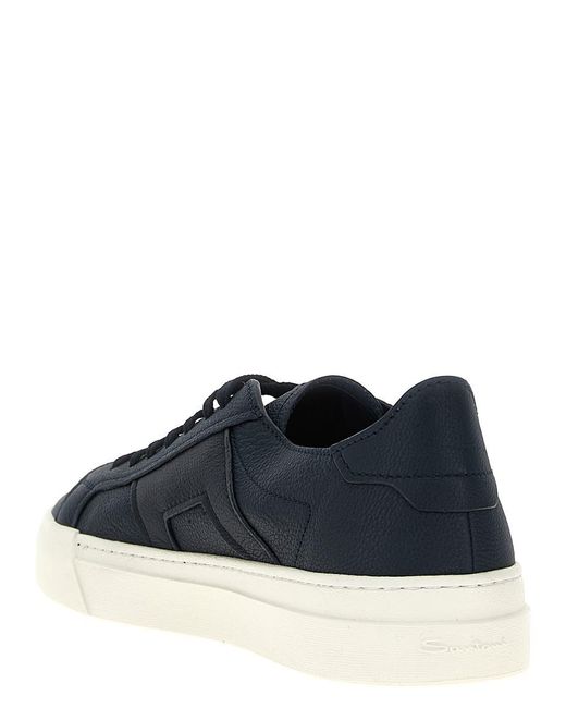 Santoni Blue 'Double Buckle' Sneakers for men