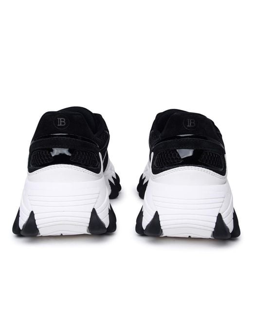 Balmain Black B-east Sneakers In Suede And Mesh