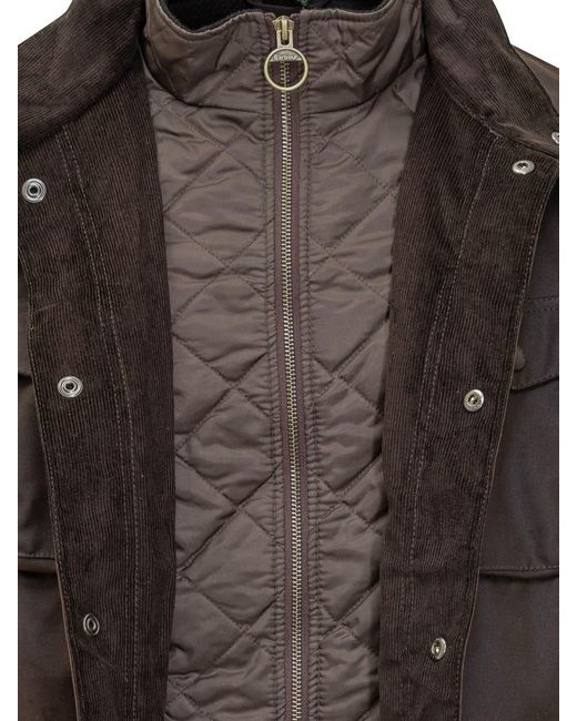 Barbour Brown Quilted Vest With Zipper Fastening And Front Pockets for men