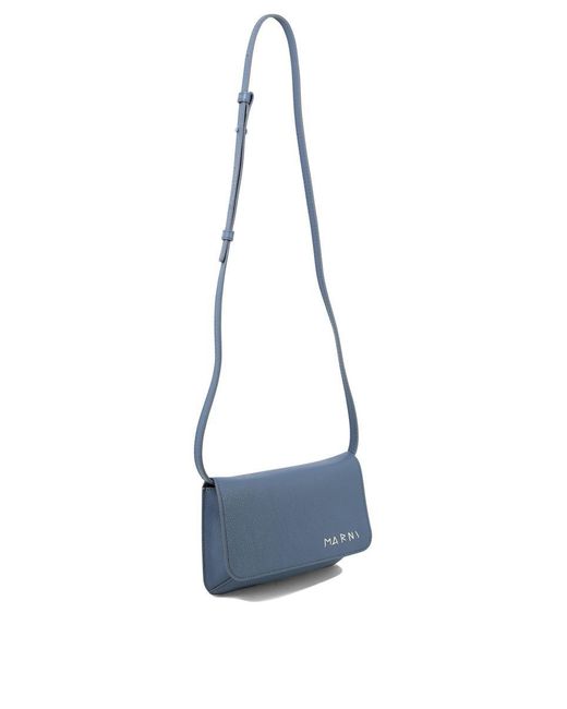 Marni Blue Crossbody Bag With Mending