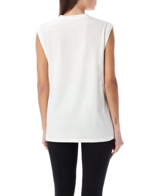 Balmain White 3-Button Tank Top