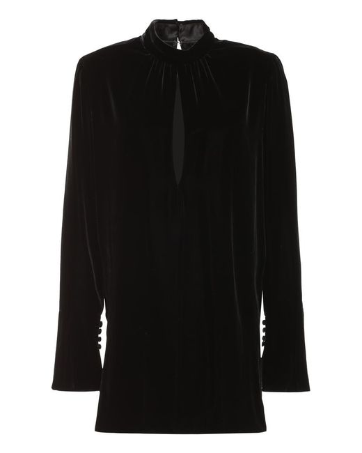Saint Laurent Black Velvet Mini-dress