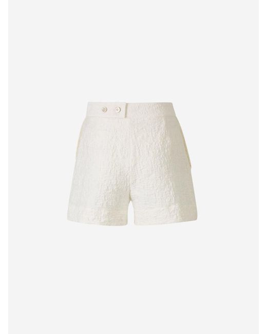 Jil Sander White Textured Cotton Shorts