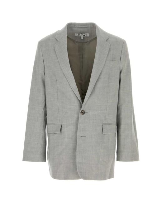Loewe Gray Grey Wool Blazer for men