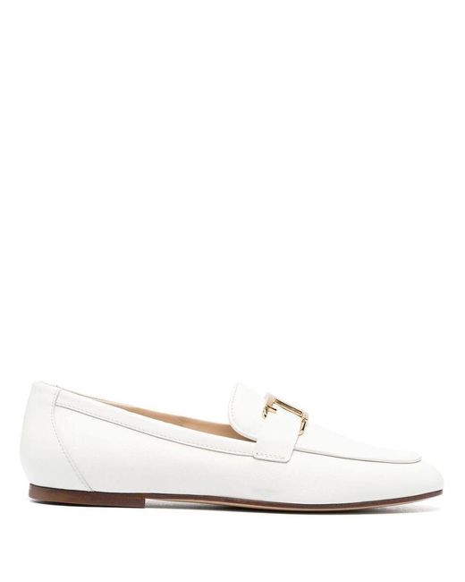 Tod's White Flat Shoes