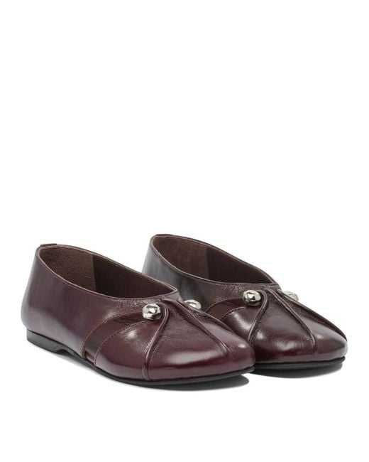 Alohas Brown Ravena Rift Burgundy Leather Ballet Flats