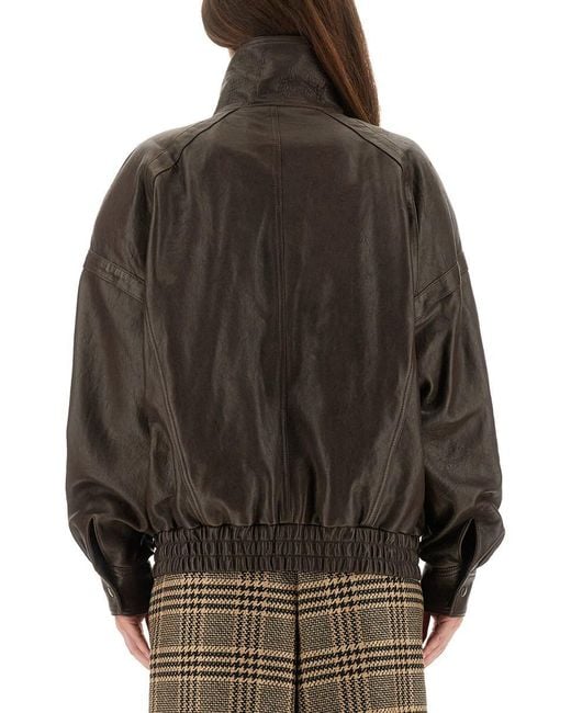 Saint Laurent Black Leather "balloon" Bomber Jacket