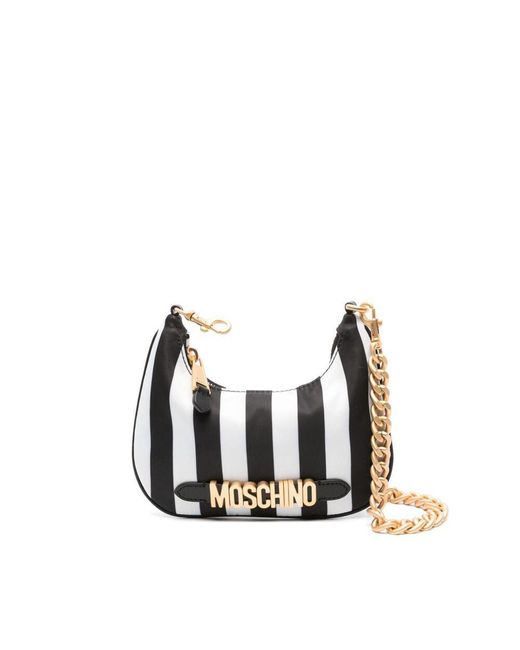 Moschino White Striped Mini Bag