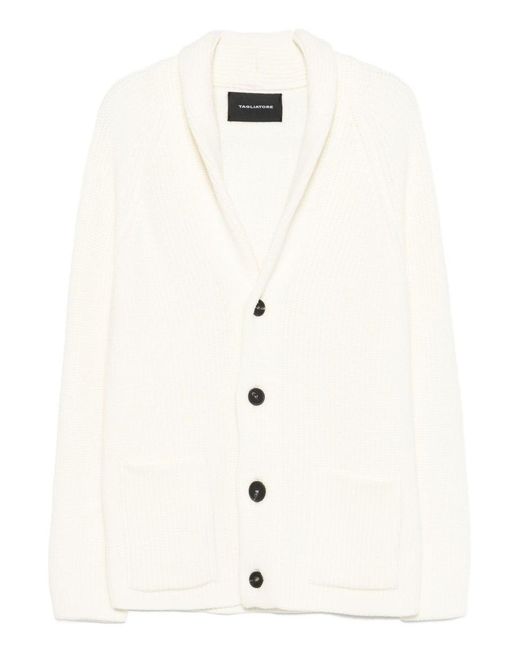 Tagliatore Natural Shawl-Collar Button Cardigan for men
