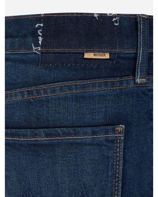 Mother Blue Straight Cotton Jeans
