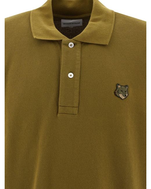 Maison Kitsuné Green "Tonal Fox Head" Polo Shirt for men