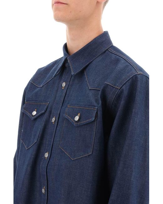Acne Blue Organic Denim Overshirt for men