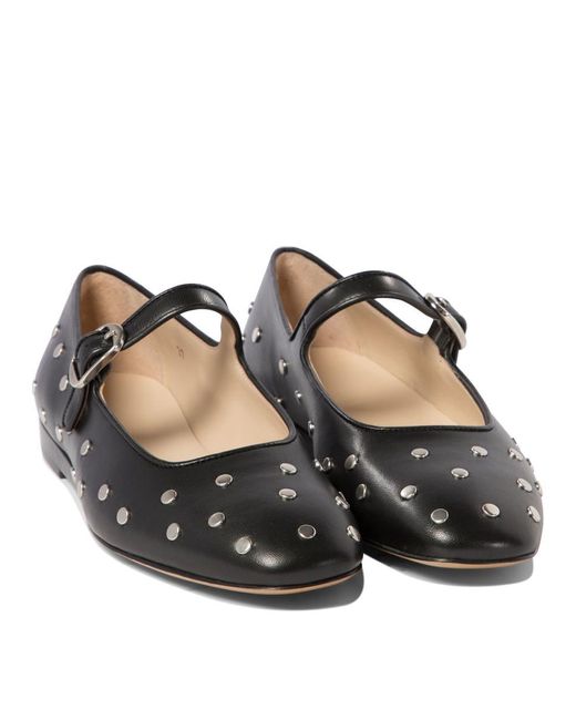 Le Monde Beryl Mary Jane Studded Ballet Flats in Black | Lyst