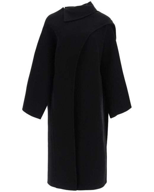 Alaïa Black Alaia Virgin Wool Scarf Coat
