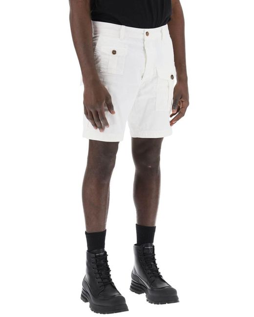 DSquared² White Sexy Cargo Bermuda Shorts For for men